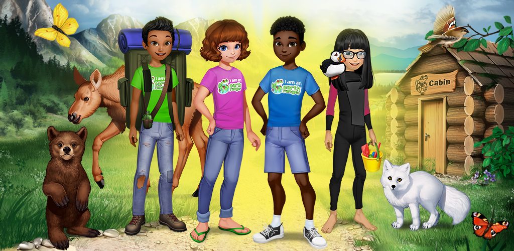 Image of the four main characters in Earth Rangers App