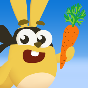 Main character from Grow Garden app holding a carrot.