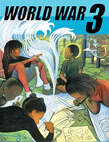 Cover of the zine. Features four youth sitting on a floor and drawing up plans. In the background, there is a illustrated wave. The title at the top of the page reads: 